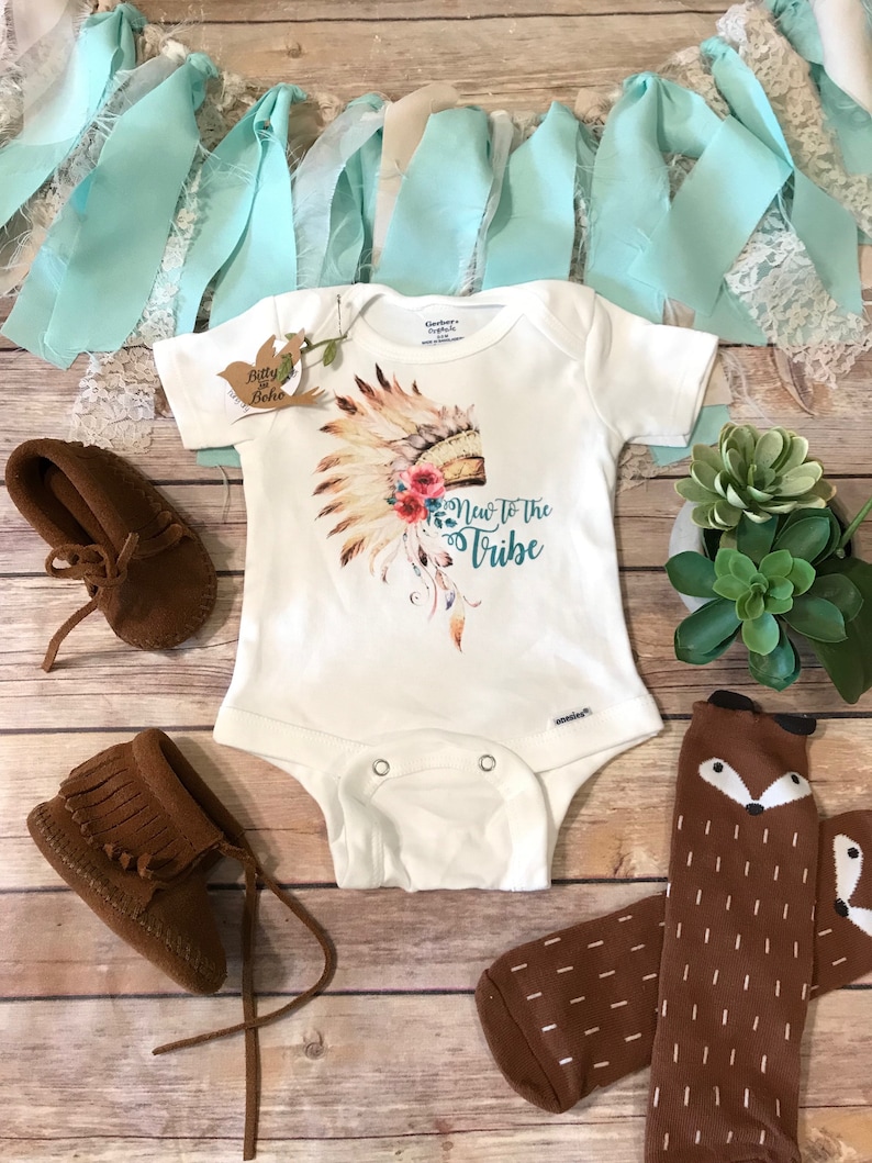 New To The Tribe Onesie Baby Girl Clothes Boho Baby Etsy