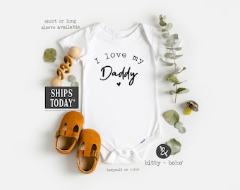 I Love My Daddy Strampelanzug®, Hipster-Baby-Kleidung, Papa Strampelanzug, Baby-Kleidung für Jungen, Unisex-Babykleidung, Geschenke für Väter, Liebe, Vatertag