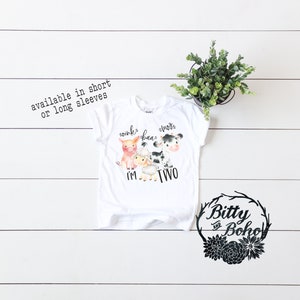 Second Birthday Boy, Oink Baa Moo I&#39;m Two Shirt, Farm Birthday Shirt, Cow Birthday Outfit Boy, Cow Toddler Shirt, Cow Birthday Tee, 2 Shirt