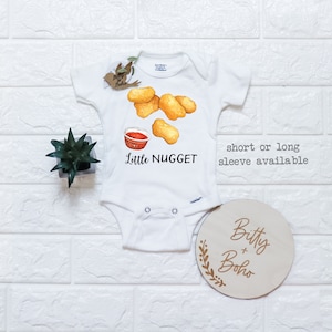 Chicken Nugget Baby Onesie®, Hipster Baby, Funny Baby Onesies, Unique Baby Gift, Unisex Baby Clothes, Fast Food Onesie,Little Nugget,Brother image 5