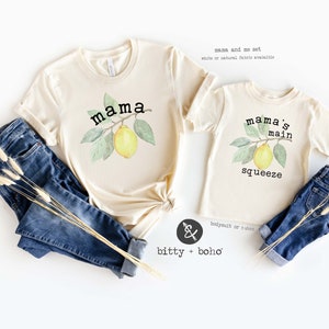 Mommy and Me Shirt Set, Mama and Me Set, Matching Mommy & Baby Shirts, Matching Mama and Me Shirts, Mama's Main Squeeze Lemon Baby Bodysuit