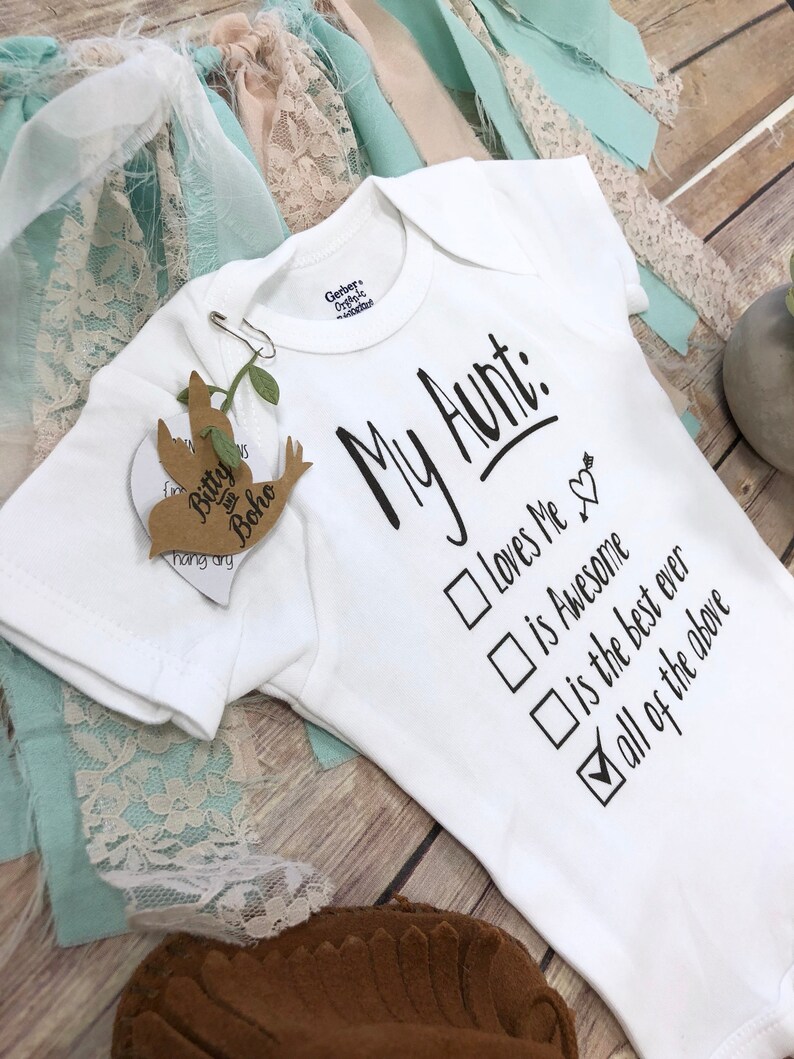 Aunt Onesie® Unique Baby Gift Aunt GiftAunt Baby BodysuitI Etsy