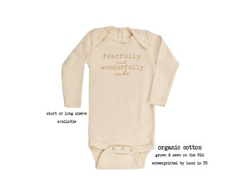 Fearfully and Wonderfully Made Baby Bodysuit, Gender Neutral Baby Clothes, Organic Baby, Worth the Wait Baby Bodysuit, IVF Baby Bodysuit