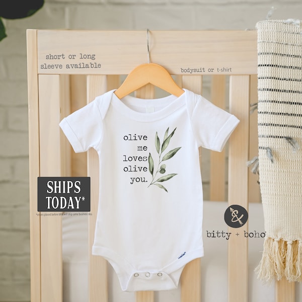 Olive You Onesie®, Olive Onesie, Olive Me Loves Olive You, Hipster Baby, Funny Onesies, Boho Baby Clothes, I Love You Onesie, Unisex Baby