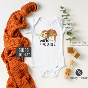 Milk Coma Sloth Onesie®, Funny Baby Onesies, Hipster Baby Clothes ...