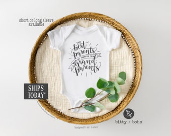 Pregnancy Announcement Onesie®,Pregnancy Reveal to Parents,Best Parents get Promoted to Grandparents Onesie,Pregnancy Reveal to Grandparents