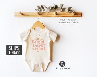 Bright Days Ahead Baby Bodysuit, Sun Baby Bodysuit, Neutral Baby, Unisex Baby Clothes, Unisex Baby Bodysuit, Minimalist Baby Clothes