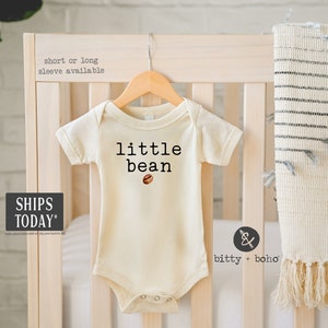 Little Bean Baby Bodysuit, Coffee Baby Bodysuit, Little Bean Romper, Unisex Baby Bodysuit, Minimalist Baby Clothes, Gender Neutral Baby