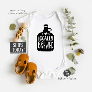 Locally Brewed Onesie®, Funny Onesies, Beer Onesie, Unique Baby Gift, Unisex Baby Gift, Funny Baby Clothes, Funny Baby Shower Gift, Milk
