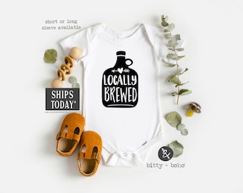 Locally Brewed Onesie®, Funny Onesies, Beer Onesie, Unique Baby Gift, Unisex Baby Gift, Funny Baby Clothes, Funny Baby Shower Gift, Milk