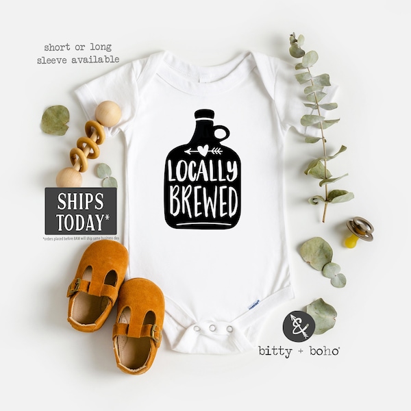 Locally Brewed Onesie®, Funny Onesies, Beer Onesie, Unique Baby Gift, Unisex Baby Gift, Funny Baby Clothes, Funny Baby Shower Gift, Milk