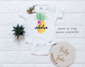 Aloha Onesie®, Camicia Aloha, Regalo per la doccia per bambini, Tutina ananas, Vestiti carini per bambini, Bambino Hawaii, Vestiti per bambina, Body per bambino ananas