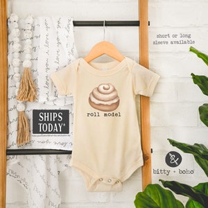 Cinnamon Roll Baby Bodysuit, Roll Model Baby Bodysuit, Cute Baby Clothes, Unisex Baby Clothes, Unisex Baby Bodysuit, Minimalist Baby Clothes