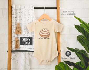 Cinnamon Roll Baby Bodysuit, Roll Model Baby Bodysuit, Cute Baby Clothes, Unisex Baby Clothes, Unisex Baby Bodysuit, Minimalist Baby Clothes