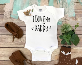 I Love My Daddy Onesie®, Hipster Baby Clothes, Dad Onesie, Baby Boy Clothes, Unisex Baby Clothes, Gifts for Dads, Love Onesie, Father's Day