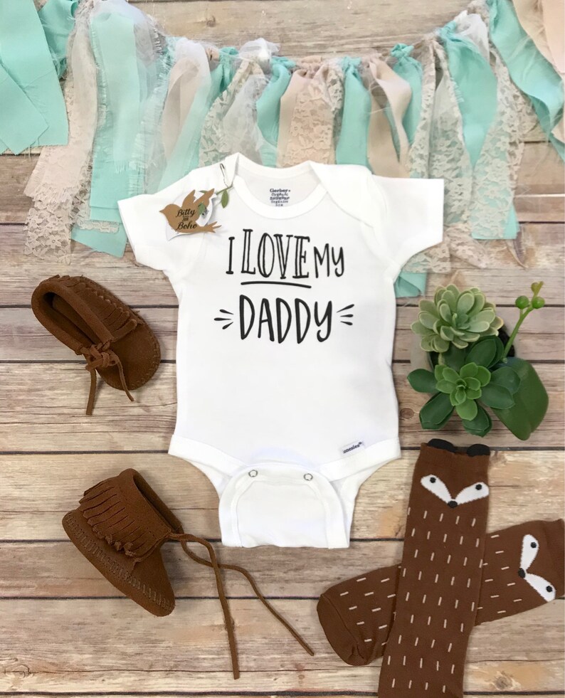 I Love My Daddy Onesie® Hipster Baby Clothes Dad Onesie Etsy