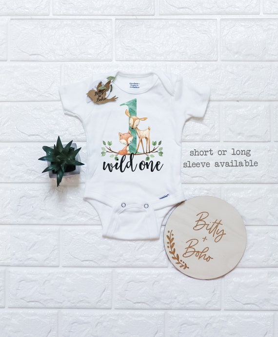Woodland Birthday Onesie First Birthday Shirt Wild One Shirt First Birthday Boy Fox Birthday Deer Shirt Woodland Animals Shirt 1 Etsy UK
