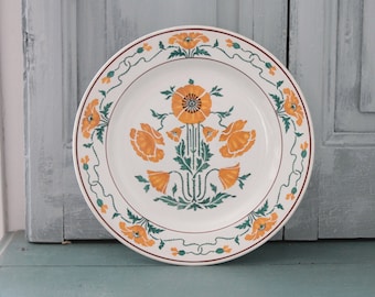 Antique French Villeroy & Bosch platter with Art Deco pedestal base, AST191854