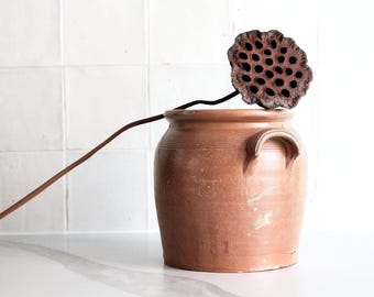 Authentic Antique French Confit Pot – Medium Vintage Kitchenware – Rustic French Decor