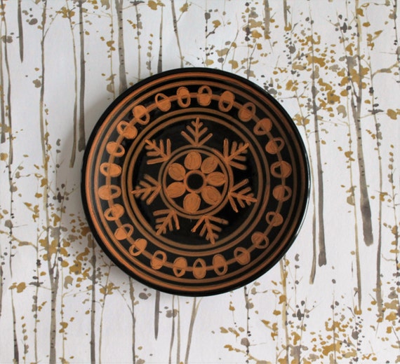 Decorative vintage plate from BABOIN ST UZE, diam; 25 cm, french ceramic and pottery