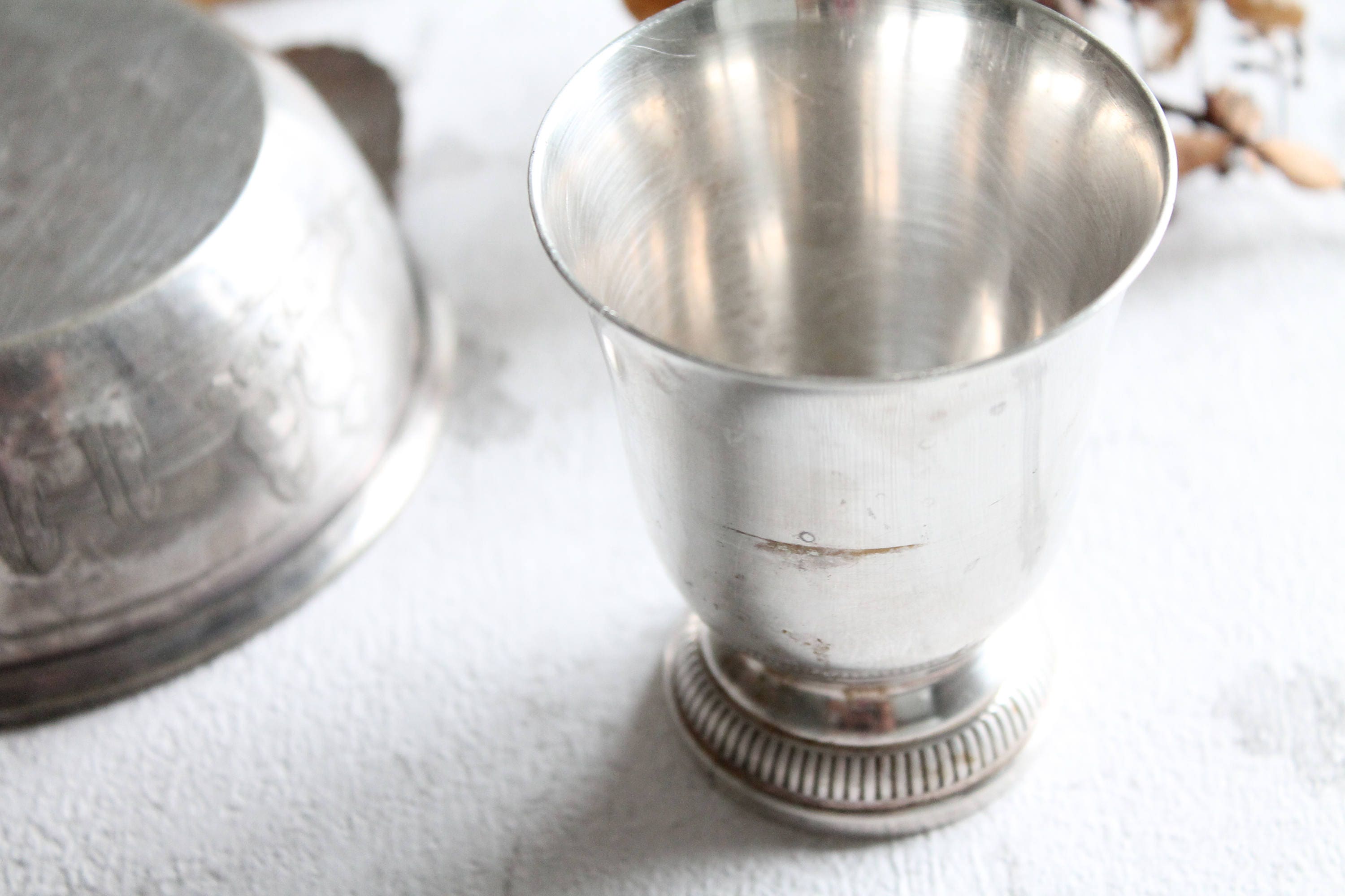 Argenterie Française Vintage, Timbale Piédouche Christofle France Gallia en Métal Argenté/Bol Enfant