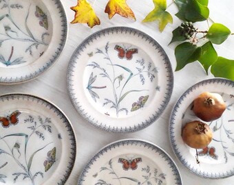 1 Antique English Porcelain Plate, Decorative Plate, Pinder Bourne and Co, AST201902