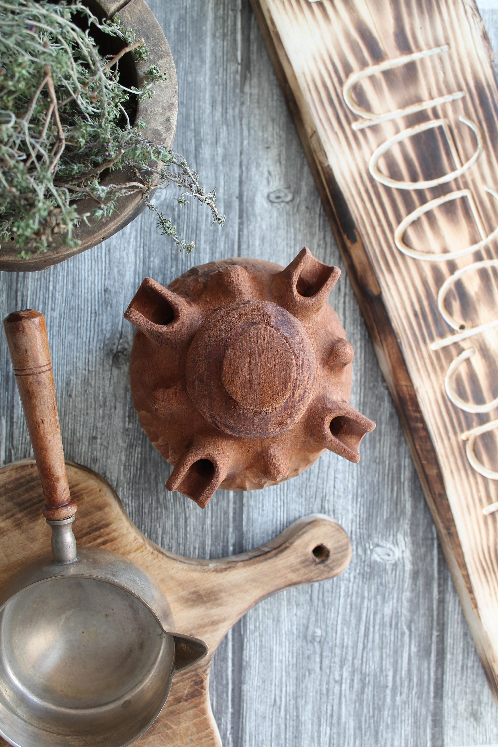 Coupe de L'amitié, Art Populaire, Objet Vintage Vallée d'aoste en Bois, Verre à Génepi, Café La Vald