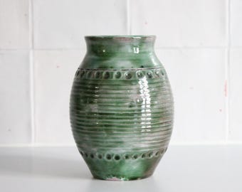 Handmade glazed terracotta pottery vase