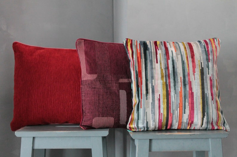 Unique Gifts Burgundy and Yellow Pillow Unique Pillow 191871 Large Velvet Upholstery Chair Bohemian Chic Orange Cushion