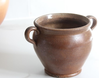 Antique glazed stoneware ceramic jar