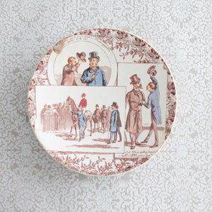 French Antique Decorative Plate, &quot;Talking Plate&quot;, Ironstone, U & C Sarreguemines and Digoin, tableware, ASD171211