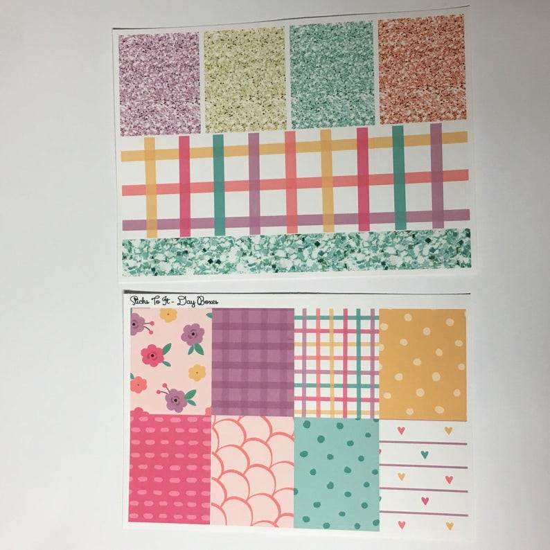 Pretty in Spring ECLP Weekly Kit Mambi Happy Planner Stickers Check Lists Daily Boxes Washi Strips