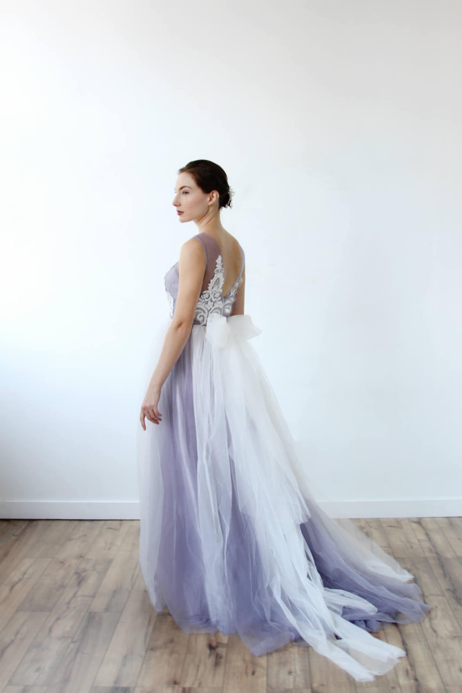 Custom Dye Dusty Purple Wedding Dress | Etsy