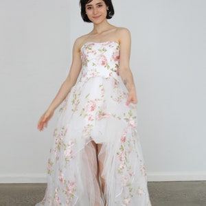 Floral Organza Hi Low Wedding Dress image 4