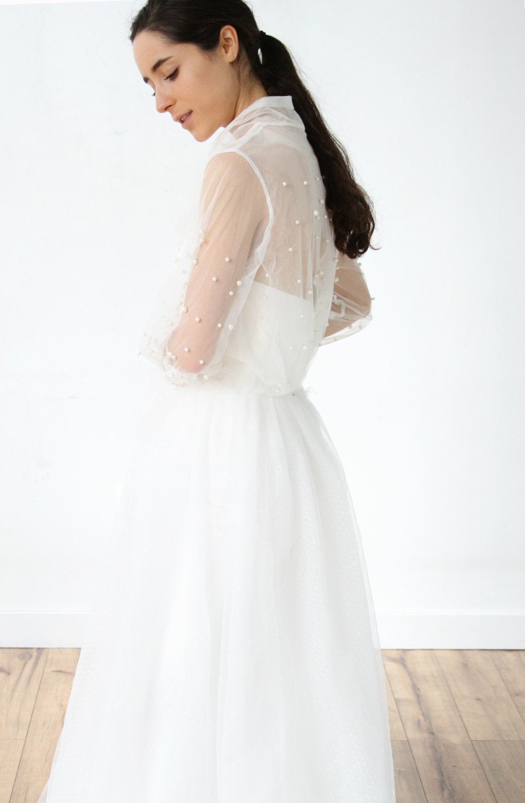 PEARL DRESS WITH LONG SLEEVES