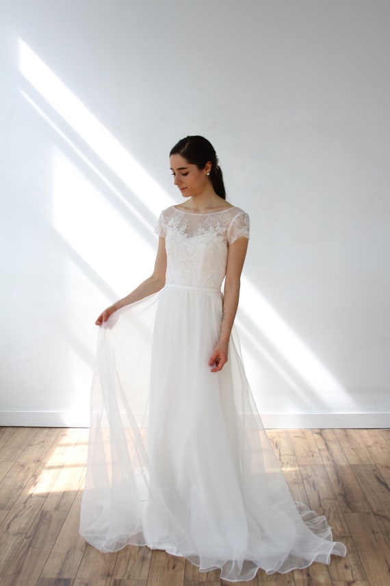 short a line wedding dress