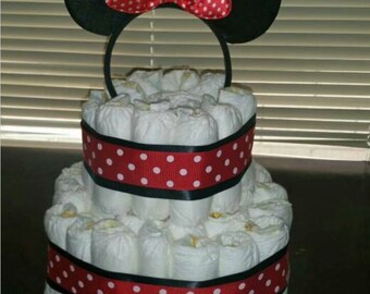 Minnie Diaper Cake Etsy