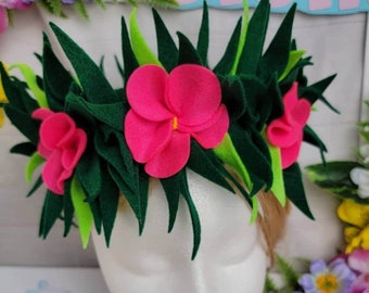 Hawaiian crown, Flower Crown, Moana Inspired Felt headband Halloween costume accessories