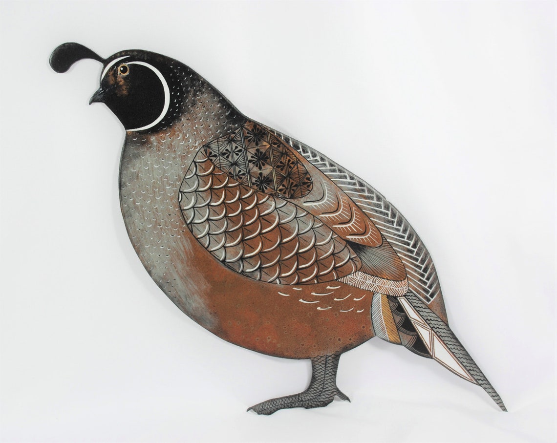 Metal Male Gambel Quail Wall Hanging Etsy