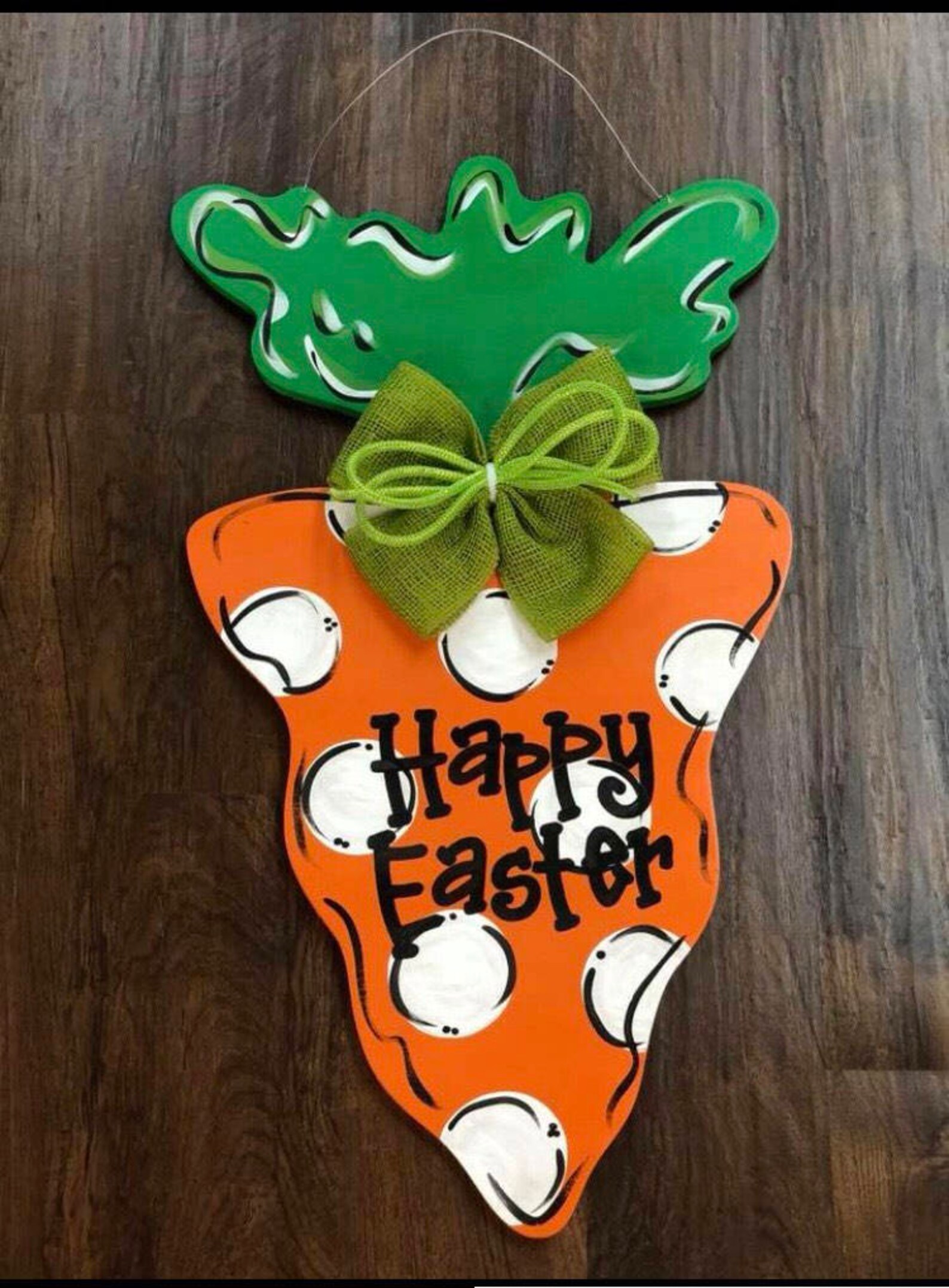 Easter Carrot door hanger Happy Easter door hanger Easter Etsy