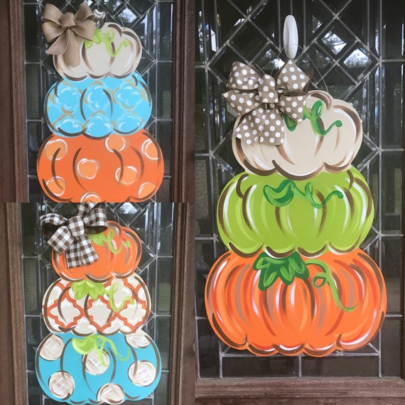 Stacked Pumpkin Door Hanger Stack of Pumpkins Pumpkin door hanger Different styles to choose from