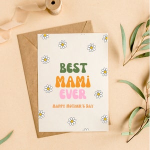 Tarjeta del Día de las Madres Mami Digital, Tarjeta Simple del Día de las Madres Imprimible, Tarjeta de Saludo del Día de las Madres, Descarga Instantánea PDF