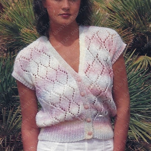 Instant PDF Digital Download ladies easy fast double knit waistcoat knitting pattern  30 to 40 inch (363)