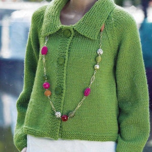 PDF Instant  Digital Download ladies easy knit chunky cardigan 2 designs knitting pattern 32- 44 (2882)