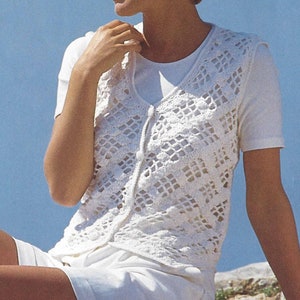 Instant PDF Digital Download ladies crochet waistcoat pattern 30 to 36 inch pattern (2361)