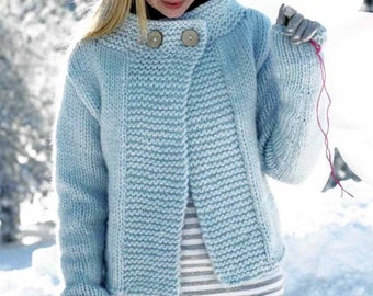 PDF Instant Digital Download Ladies Easy Knit Cardigan Jacket - Etsy UK
