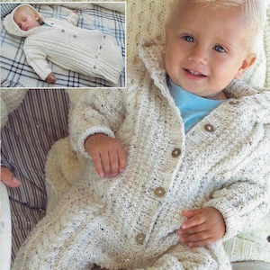 Instant PDF Digital Download baby bag and all in one sleeping bag knitting pattern Aran (2801)