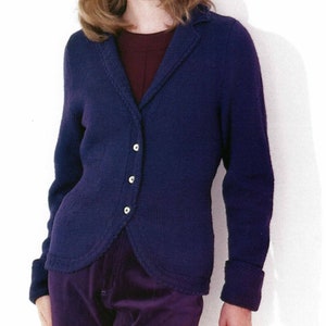 almost Instant PDF Digital Download ladies easy knit bobble edged jacket knitting pattern 32 to 38 inch (2665)