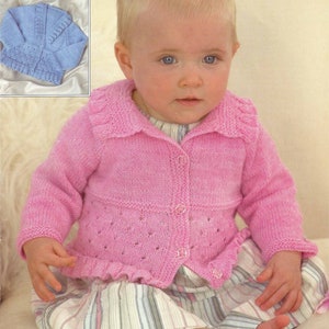PDF Instant  Digital Download baby cardigans 4 ply knitting patterns 0 to 6 years (2847)
