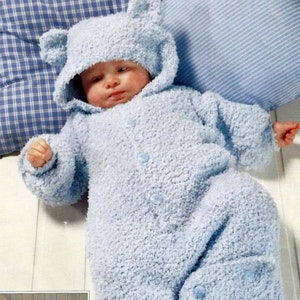 Instant PDF Digital Download baby all in one sleeping bag knitting pattern chunky ( 2765)